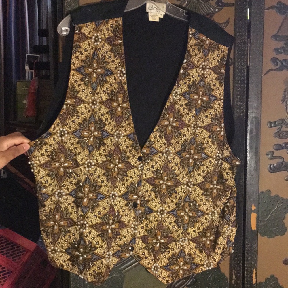 Brown/Tan Beaded DALIN VEST SIZE 3X